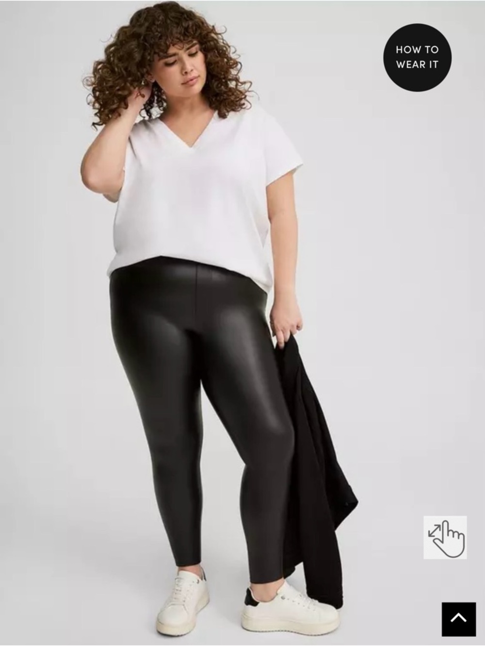Plus Size Black Faux-Leather Leggings